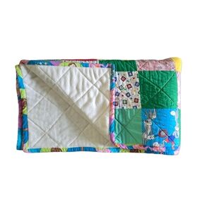 Handmade Patchwork‎ Quilt 53x48” Colorful Vintage Fabric Mix Cozy Lap Throw